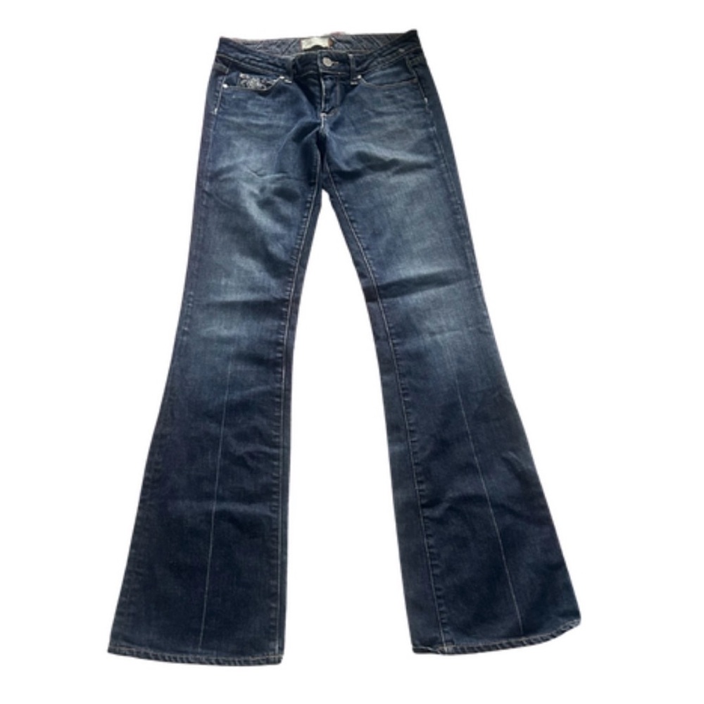 PAIGE Laurel Canyon Embroidered Flare Jeans | Dark Wash | Size 27